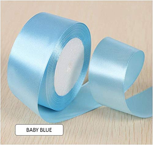 1.5 Inch Baby Blue Color Single Face Satin Ribbon - Pack of 5 Rolls ...