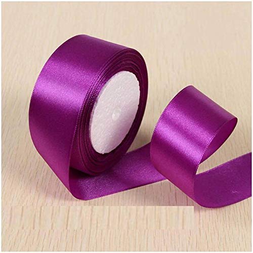 1.5 Inch Purple Color Single Face Satin Ribbon - Pack of 5 Rolls