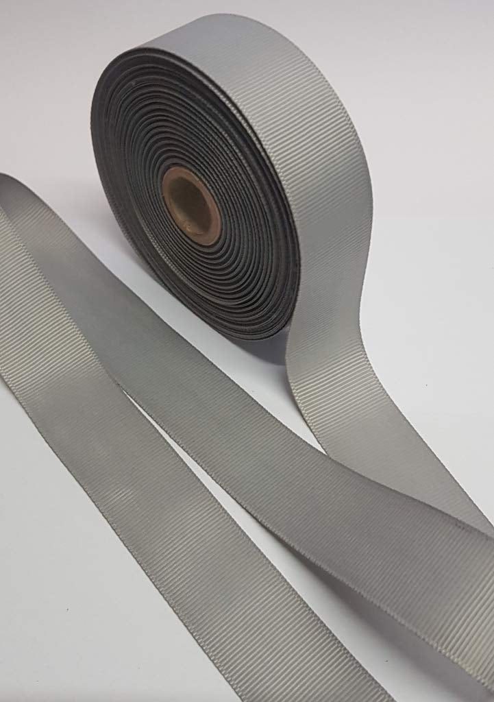 1 Inch Silver Grosgrain Ribbon - 20 Meters Roll