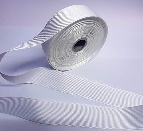 1 Inch White Grosgrain Ribbon - 20 Meters Roll