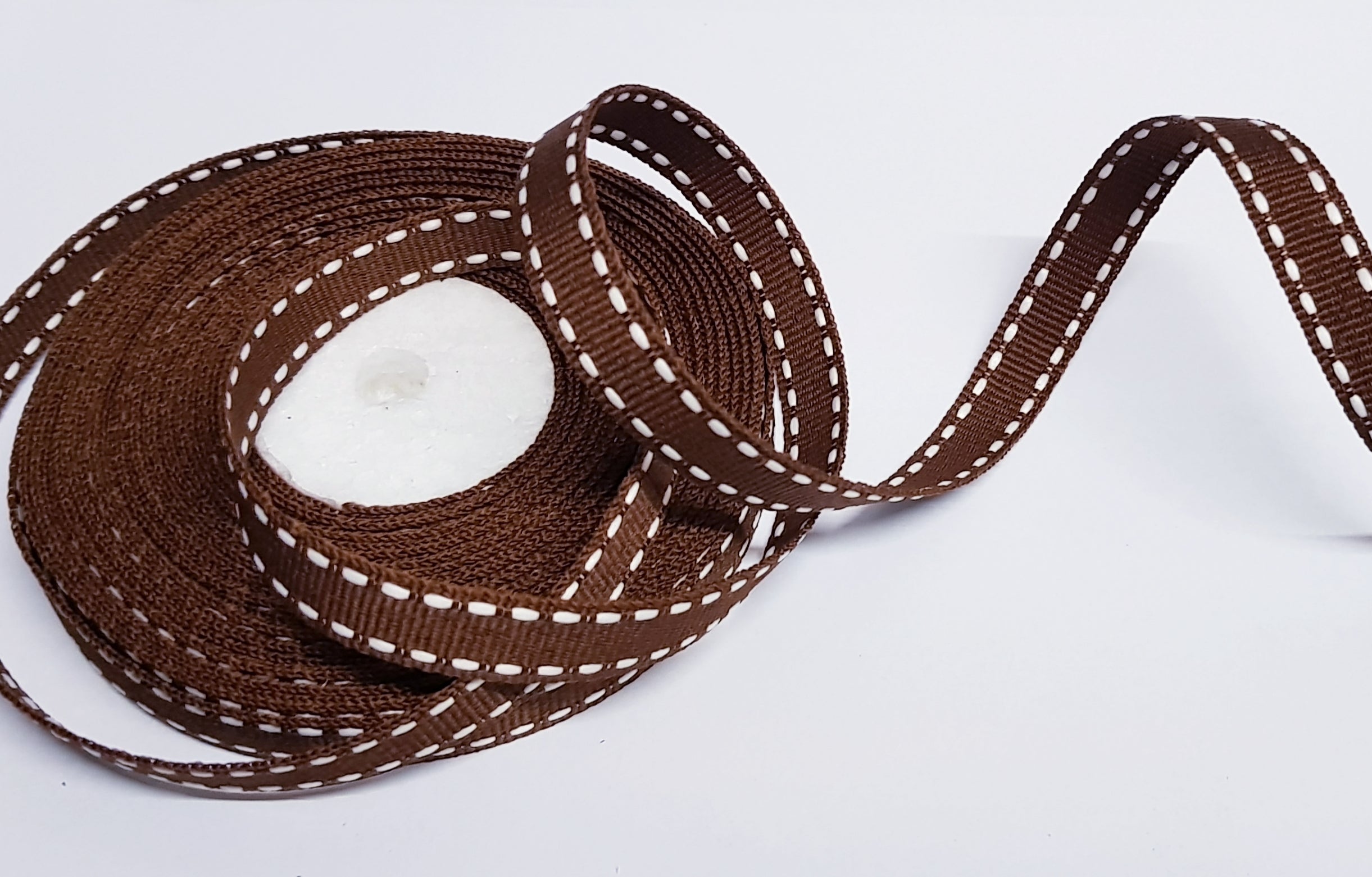 10mm Brown Saddle Stitch Grosgrain Ribbon – 10 Meters Roll – PREMIER ...