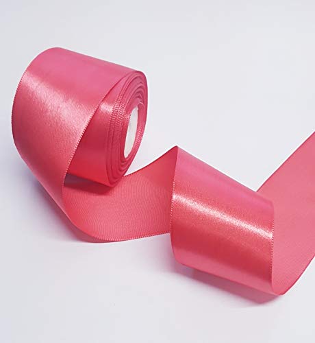 2 Inches Tomato Color Single Face Satin Ribbon - Pack of 2 Rolls